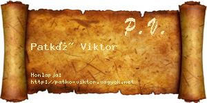 Patkó Viktor névjegykártya
